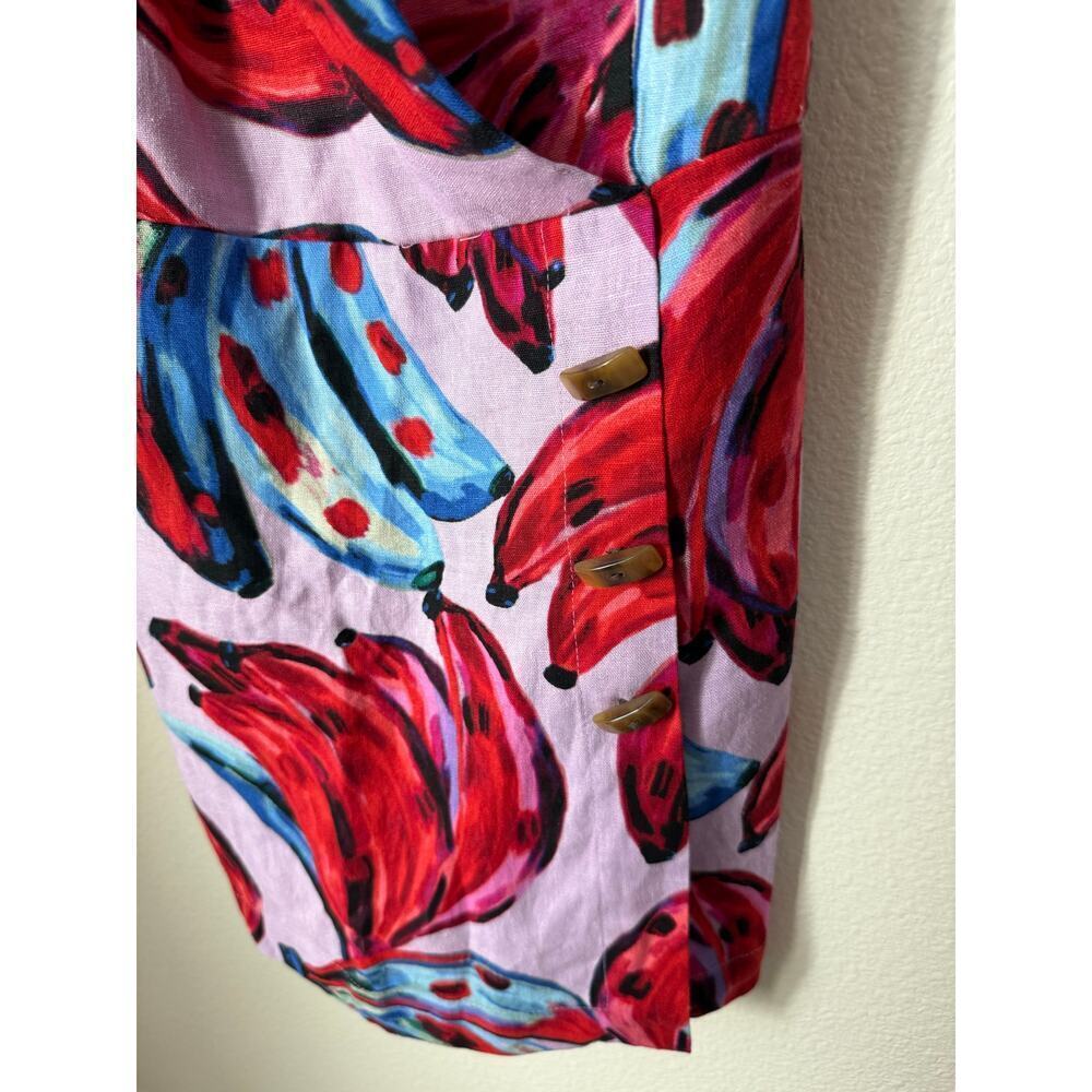 House of Harlow 1960 Banana Print Linen Romper Size XS - Picture 4 of 7